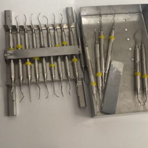 Curetas de Perio Completas + Pedra para Afiar (Kit Usado)